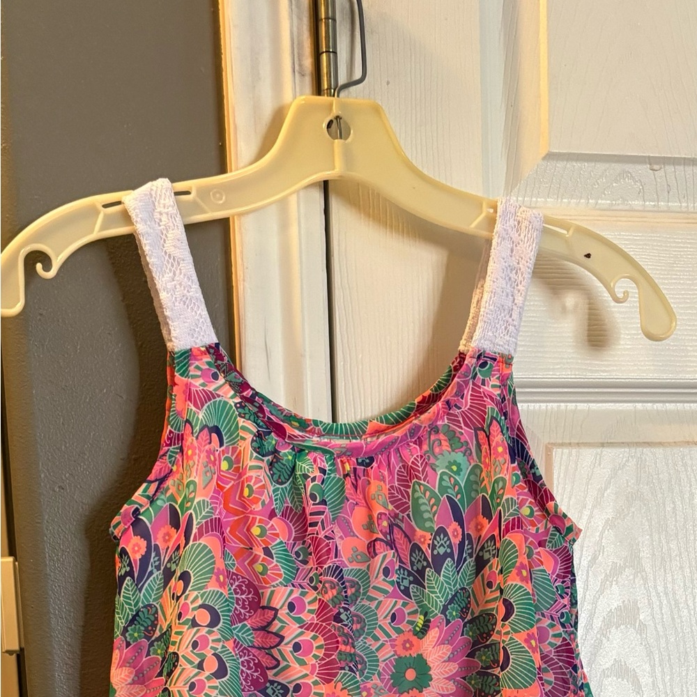 Girls’ Summer Dress Multicolor with White Straps